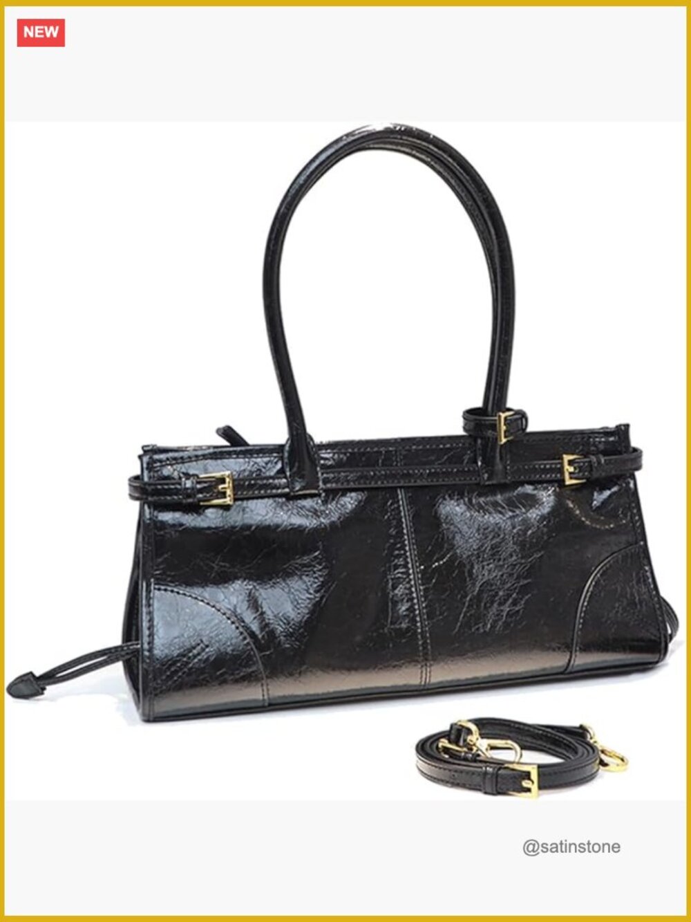 Structured Shoulder Bag Faux Leather Crossbody Purse Medium Capacity